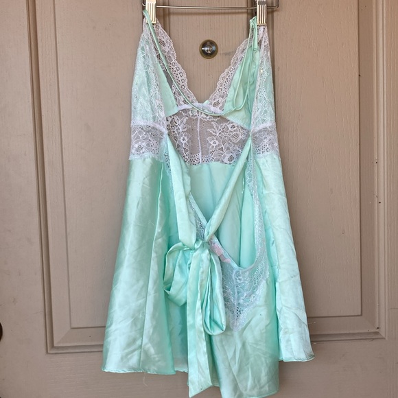 Victoria’s Secret super sexy, seafoam, green size large lingerie w/ rhinestones - Picture 3 of 11